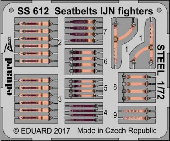 EDUSS612 - Eduard 1/72 Seatbelts IJN Fighters STEEL