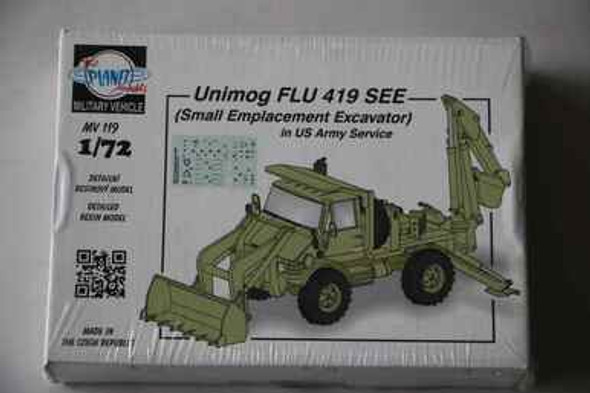 PLMMV119 - Planet Models 1/72 Unimog FLU 419 SEE - Small Emplacement Excavator - US Army Service
