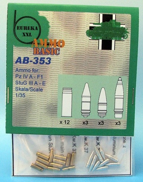 EURAB-353 - Eureka XXL Model Accessories 1/35 Ammo for Pz.IV A - F1 StuG III A - E