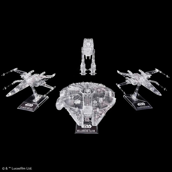 BAN5058919 - Bandai Star Wars 1/44 Last Jedi Clear Vehicle Set