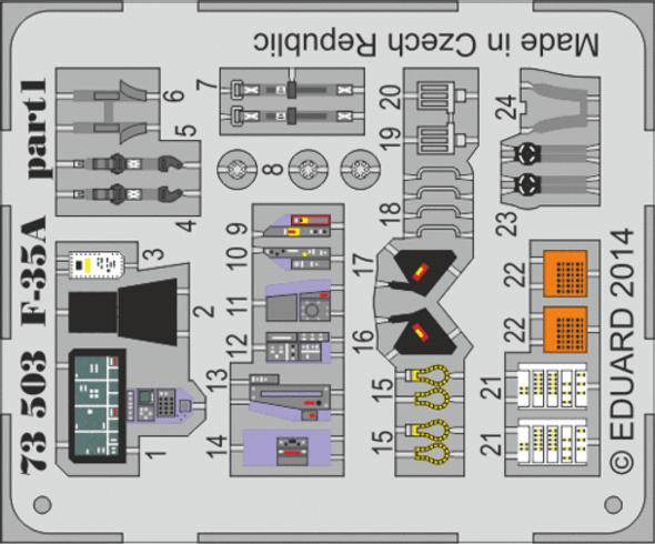 EDU73503 - Eduard Models 1/72 F-35A Details - For Academy Kit