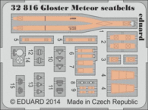 EDU32816 - Eduard Models 1/32 Gloster Meteor seatbelts - For HK Models Kit