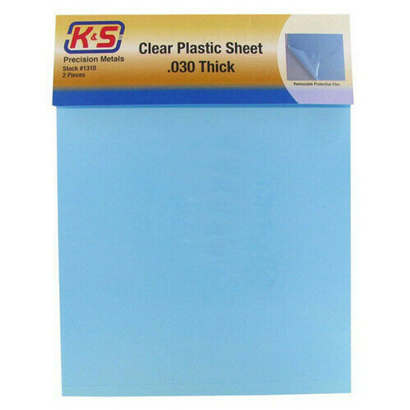 KSE1310 - K & S Engineering .030in(0.75mm) Clear Plastic Sheet (2pcs) Discontinued