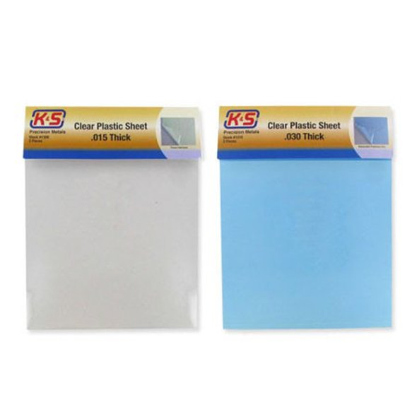 KSE1307 - K & S Engineering 0.10in(0.25mm) Clear Plastic Sheet (2pcs) (Discontinued)