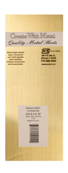 KSE251 - K & S Engineering Brass Sheet .010x4x10in