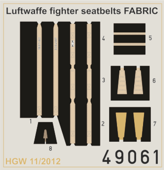 EDU49061 - Eduard Models 1/48 Seatbelts  Luftwaffe WWII Fighters Fabric