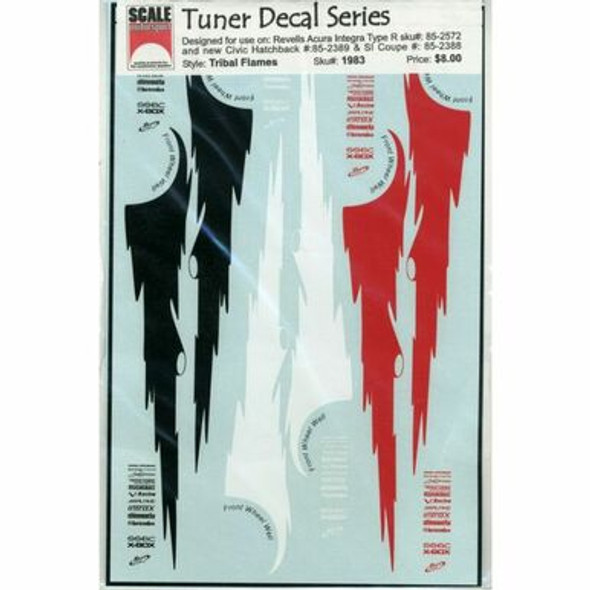SMS1983 - Scale Motorsport 1/25 Tribal Flames Tuner Decals