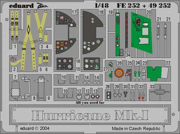 EDUFE252 - Eduard Models 1/48 Hurricane Mk.I ZOOM HAS