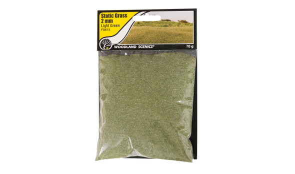 WOOFS615 - Woodland Scenics Static Grass 2mm Light Green