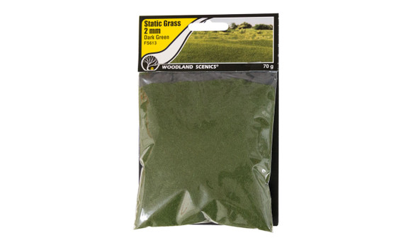 WOOFS613 - Woodland Scenics Static Grass 2mm Dark Green