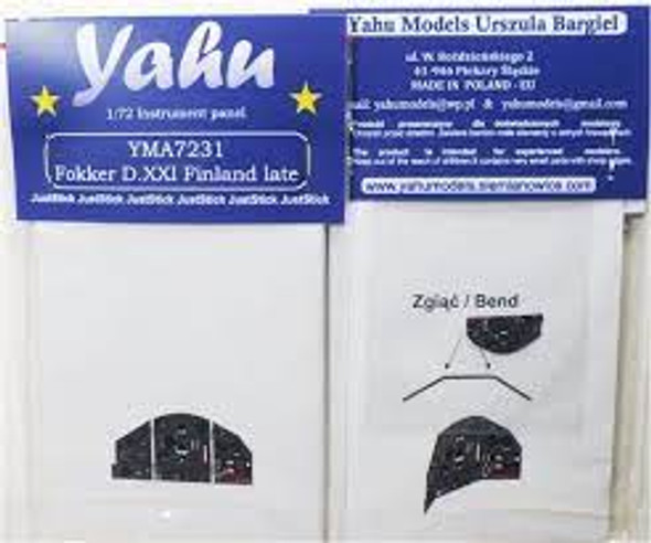 YAHA7231 - Yahu Models 1/72 Fokker D.XXI Finland Late Instrument Panel