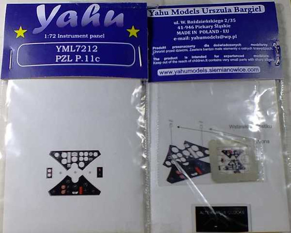 YAHA7212 - Yahu Models 1/72 PZL P.11c Instrument Panel