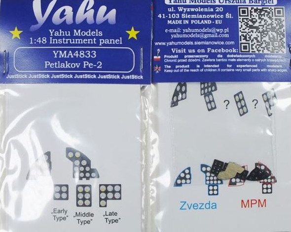 YAHA4833 - Yahu Models 1/48 Petlakov PE-2 Instrument Panel