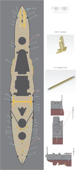 PON35027 - Pontos Models 1/350 Warspite Wooden Deck