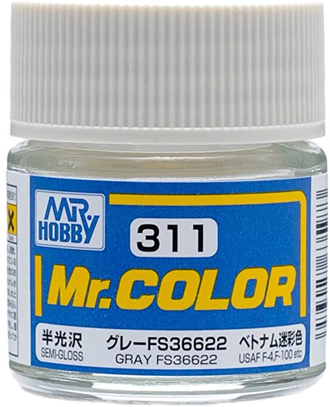 MRHC311 - Mr. Hobby Mr Color Semi Gloss Gray FS36622 - 10ml - Lacquer