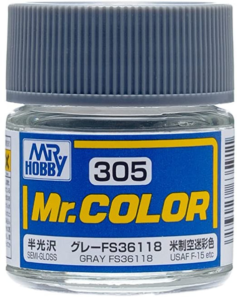 MRHC305 - Mr. Hobby Mr Color Gray FS36118 (Semi-Gloss/Aircraft) 10ml