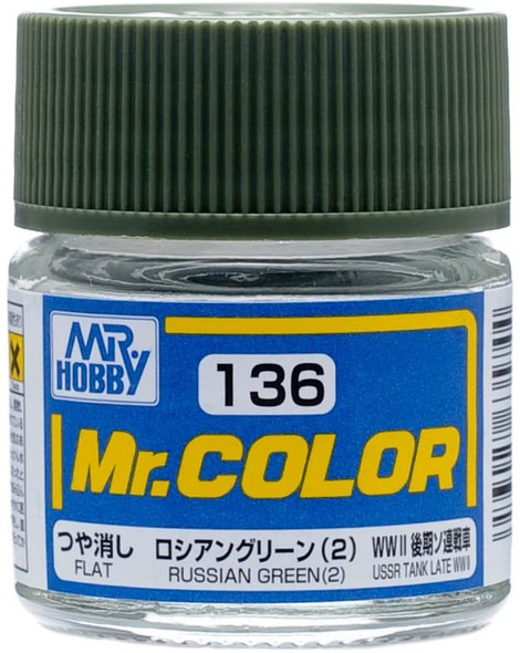 MRHC136 - Mr. Hobby Mr Color Flat Russian Green 2 - 10ml - Lacquer
