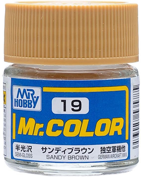 MRHC19 - Mr. Hobby Mr Color Semi Gloss Sandy Brown - 10ml - Lacquer