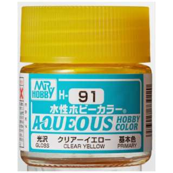 MRHH91 - Mr. Hobby Aqueous Gloss Clear Yellow - 10ml - Acrylic