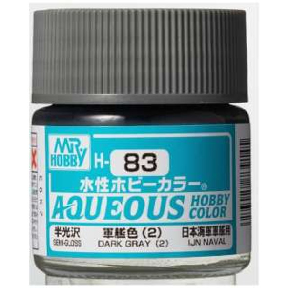 MRHH83 - Mr. Hobby Aqueous Semi Gloss Dark Gray 2 - 10ml - Acrylic