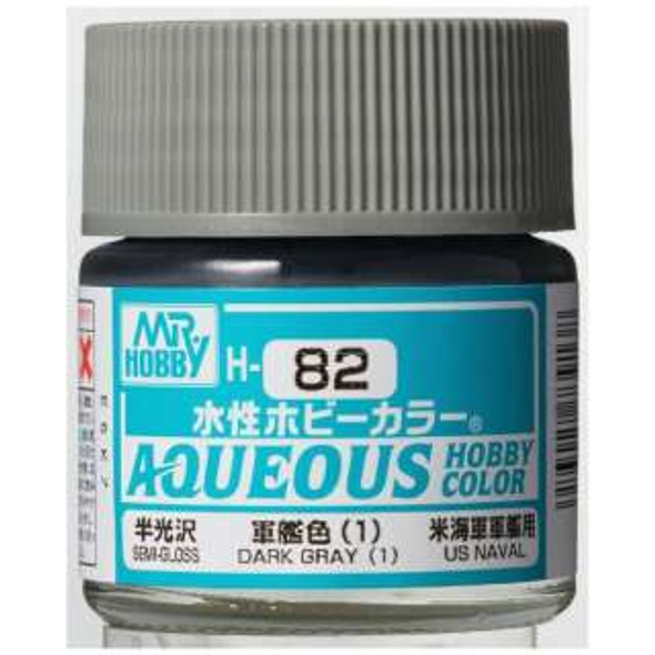 MRHH82 - Mr. Hobby Aqueous Semi Gloss Dark Gray 1 - 10ml - Acrylic