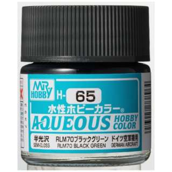 MRHH65 - Mister Hobby Aqueous Semi Gloss RLM70 Dark Green (GERMAN AIRCRAFT) - 10ml - Acrylic