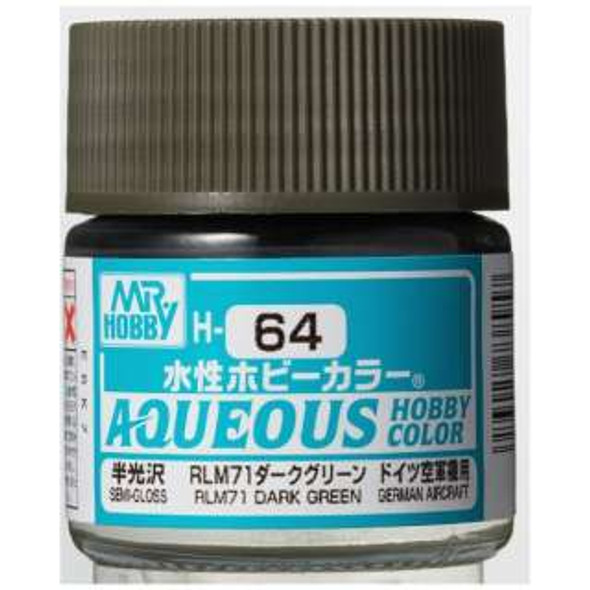 MRHH64 - Mr. Hobby Aqueous Semi Gloss RLM71 Dark Green - 10ml - Acryl