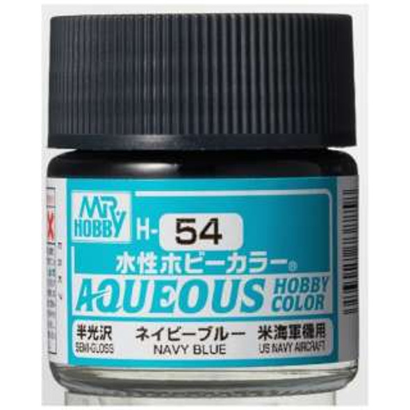 MRHH54 - Mr. Hobby Aqueous Semi Gloss Navy Blue - 10ml - Acrylic