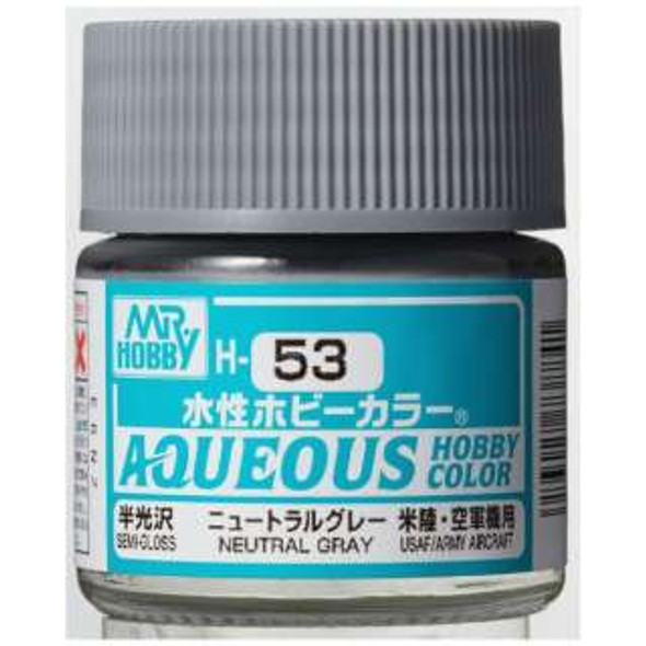 MRHH53 - Mr. Hobby Aqueous Semi Gloss Neutral Gray - 10ml - Acrylic