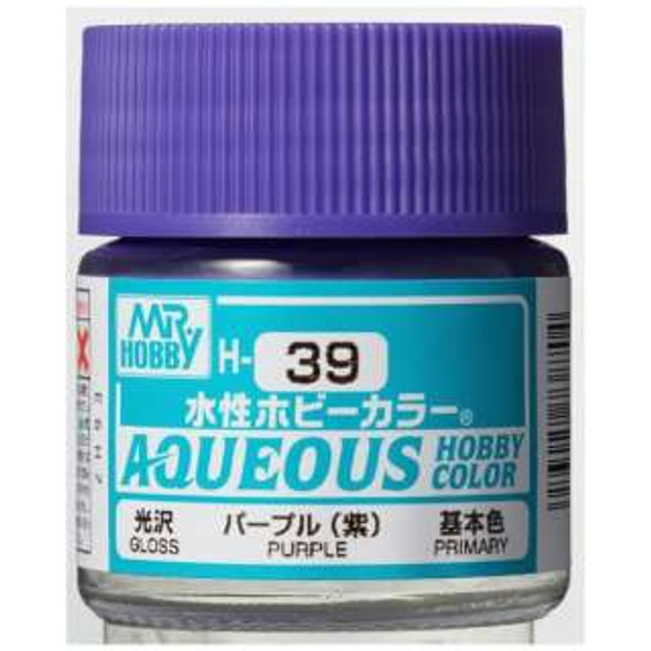 MRHH39 - Mr. Hobby Aqueous Gloss Purple (Primary) - 10ml - Acrylic