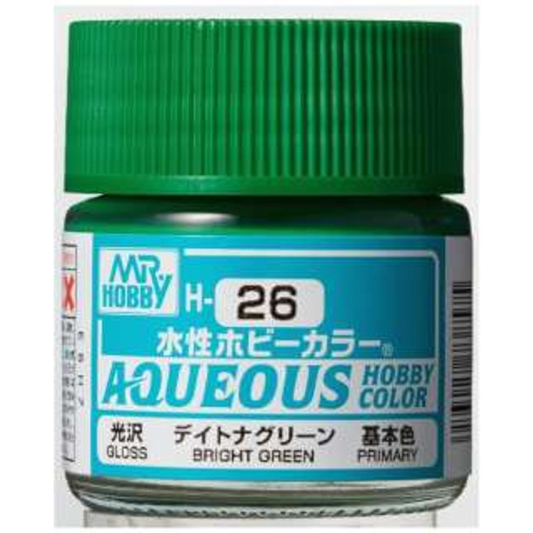 MRHH26 - Mr. Hobby Aqueous Gloss Bright Green - 10ml - Acrylic