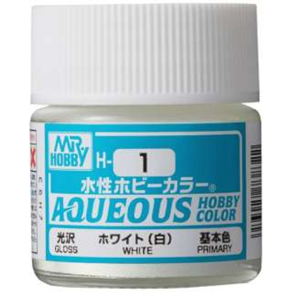 MRHH1 - Mr. Hobby Aqueous Gloss White - 10ml - Acrylic