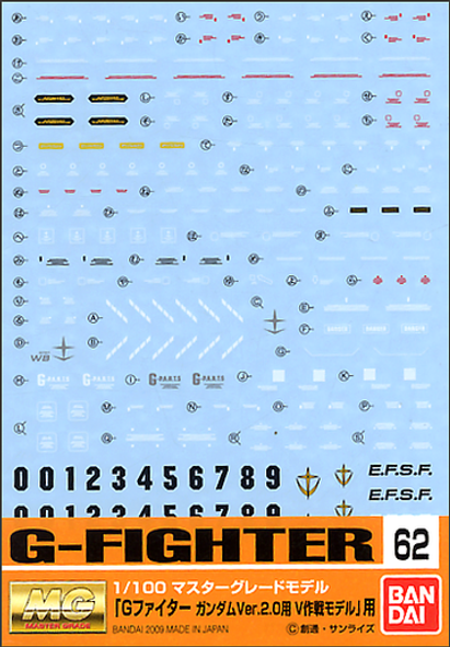 BAN0158465 - Bandai MG 1/100 G-Fighter Decals #62