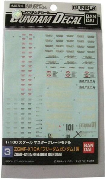 BAN0134121 - Bandai MG 1/100 ZGMF-X10A Freedom Gundam Decals