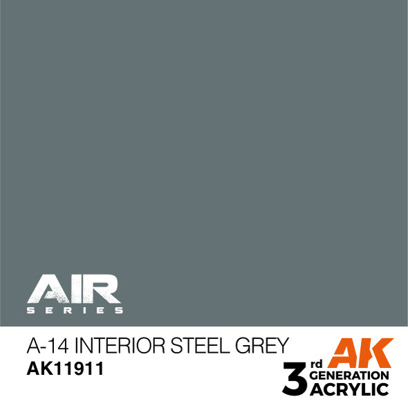 AKI11911 - AK Interactive 3rd Generation A-14 Interior Steel Grey - 17ml - Acrylic