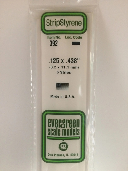 EVE392 - Evergreen Scale Models .125x.438 Strips