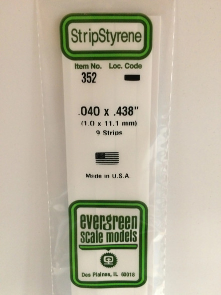 EVE352 - Evergreen Scale Models .040x.438 Strips"