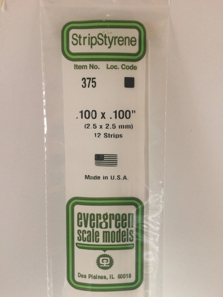 EVE375 - Evergreen Scale Models .100x.100 Strips"