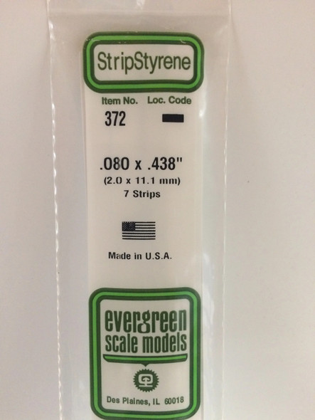 EVE372 - Evergreen Scale Models .080x.438 Strips"
