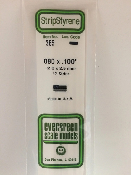 EVE365 - Evergreen Scale Models .080x.100 Strips