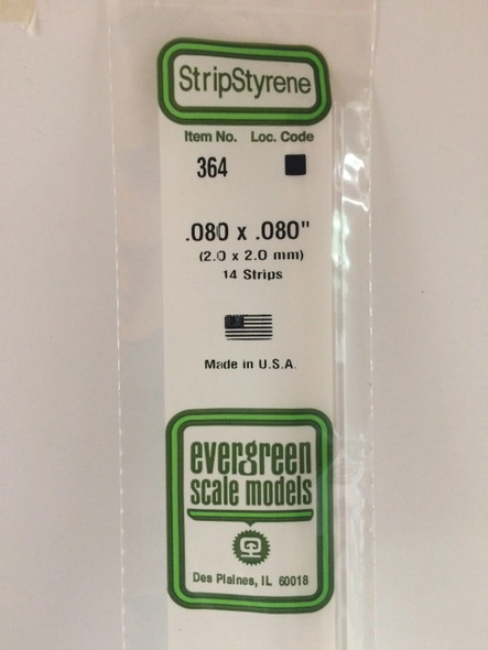 EVE364 - Evergreen Scale Models .080x.080 Strips