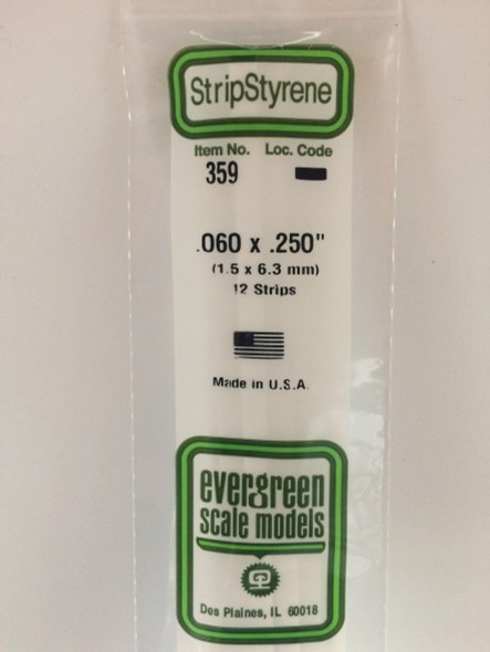 EVE359 - Evergreen Scale Models .060x.250 Strips