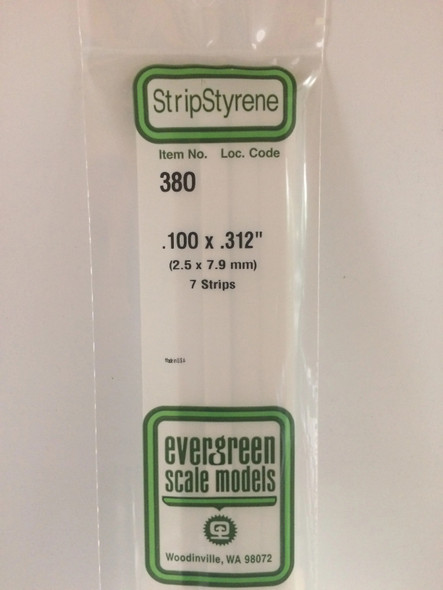 EVE380 - Evergreen Scale Models .100X.312 Strips"