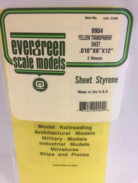 EVE9904 - Evergreen Scale Models Transparent sheet - YELLOW