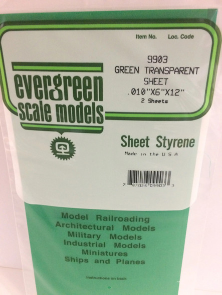 EVE9903 - Evergreen Scale Models Transparent sheet - GREEN