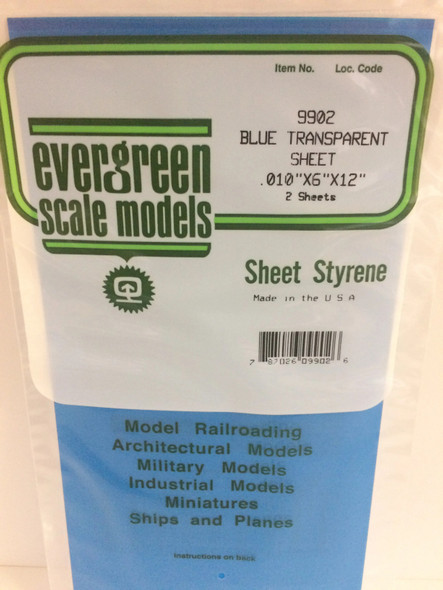 EVE9902 - Evergreen Scale Models Transparent sheet - BLUE