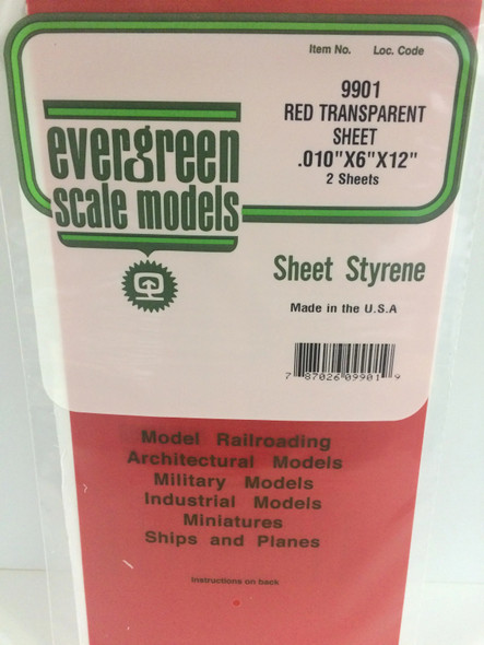 EVE9901 - Evergreen Scale Models Transparent sheet - RED