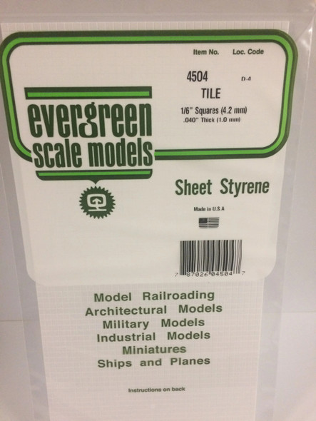 EVE4504 - Evergreen Scale Models 1/6x.040 Tile"