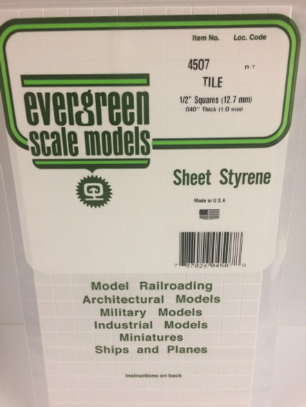 EVE4507 - Evergreen Scale Models 1/2x.040 Tiles