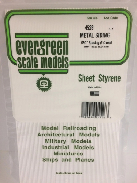 EVE4528 - Evergreen Scale Models .080x.040 Metal Siding